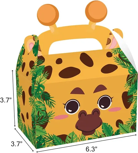 Vista 2 de Cieovo Paquete de 24 cajas de cartón para fiestas de animales de safari, cajas de regalo para fiestas de animales del zoológico, cajas de regalo
