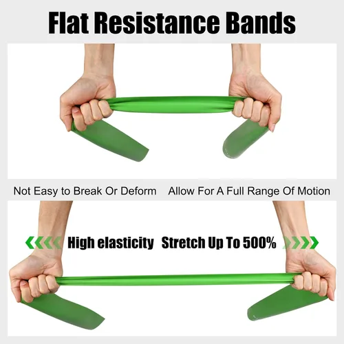 Vista 2 de Bandas de Resistencia Planas para Fisioterapia y Rehabilitación, Pilates, Yoga, Bandas Elásticas de Látex para Entrenamiento de Resistencia