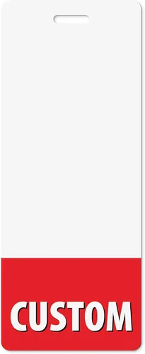 Vista 5 de Personalizado Badge Buddy – en color rosa bebé – vertical de gran tamaño – Tarjeta de respaldo de doble cara – Duradera y resistente al agua, ideal