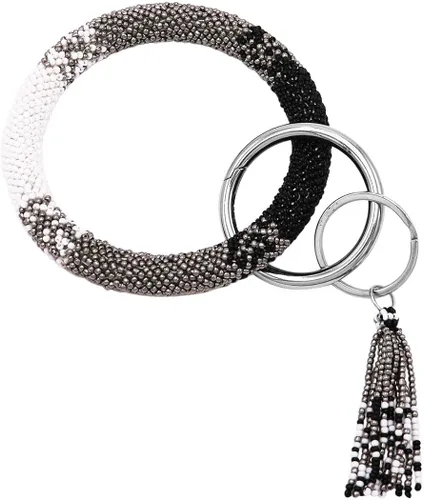 Vista 2 de Rosemarie & Jubalee - Pulsera de pulsera para mujer, diseño de semillas, con clip para llavero, 3.0in de diámetro