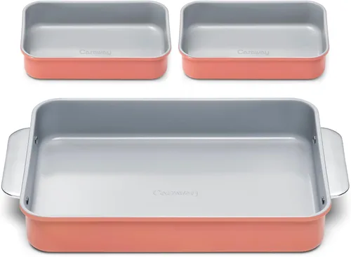 Vista 41 de Caraway Molde rectangular pequeño antiadherente de 9" x 6.5", no tóxico, sin PTFE ni PFOA, núcleo de acero aluminizado, bandeja para hornear