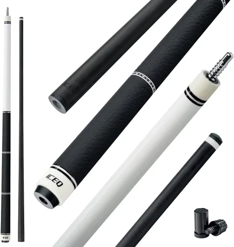 Vista 10 de Taco de billar de fibra de carbono de 58 pulgadas, taco de billar de 18-21 oz Q-P1-set-blanco