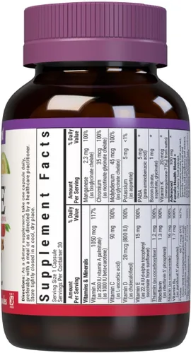 Vista 2 de Bluebonnet Nutrition Ladies One - Cápsula vegetal orgánica, alimentos integrales, K2, energía, vitalidad, sin OMG, sin gluten, soja y leche, Kosher