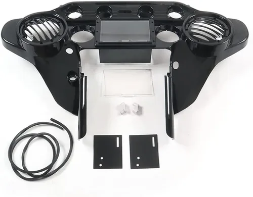 Vista 6 de Carenado interno de murciélago de 6.5 pulgadas con bandeja estéreo GPS doble DIN para Harley Davidson FLH 1996-2013