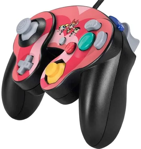 Vista 2 de Skinit Calcomanía para juegos compatible con Nintendo Gamecube Controller, diseño oficial de corazones de Warner Bros Powerpuff Girls