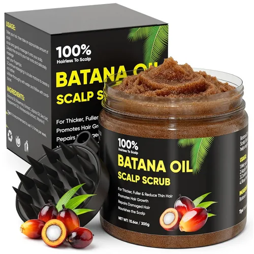 Vista 9 de Batana Oil Exfoliante para el crecimiento del cabello, batana orgánica para nutrir el cabello con romero, aceite de cuero cabelludo promueve