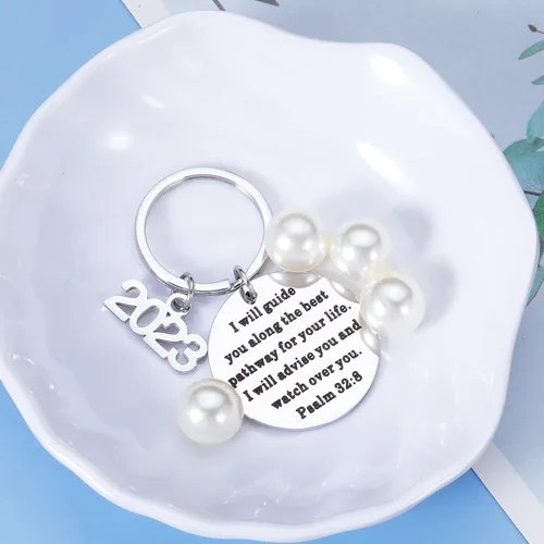 Vista 2 de GGOJAGST Regalo de confirmación de bautismo, llavero inspirador de versículo bíblico para mujeres, hombres, niñas, niños, regalo de Navidad