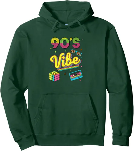 Vista 11 de 90s Nostalgia Retro Apparel - 90'S Vibe Retro Pullover Hoodie Negro