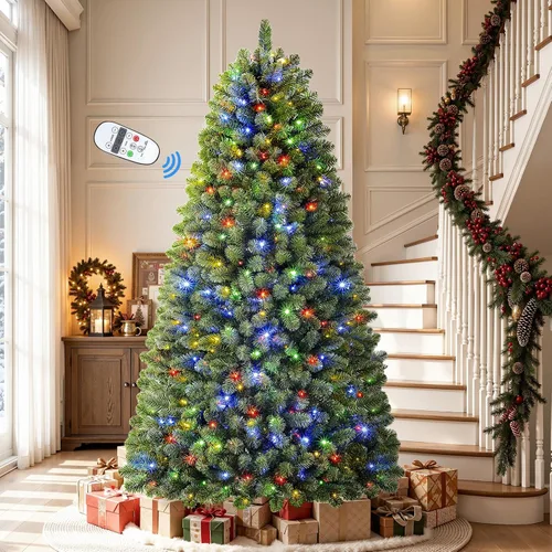 Vista 13 de Árbol de Navidad clásico preiluminado artificial de 6 pies con control