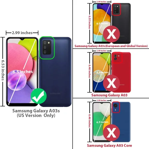 Vista 2 de TJS Funda compatible con Samsung Galaxy A03S, con protector de pantalla de vidrio templado, soporte magnético con soporte magnético resistente