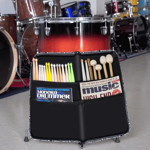 Vista 6 de EASTROCK - Bolsa para baquetas de tambor de 18.9 x 23.2 pulgadas, gran capacidad para baquetas, soporte para palos con una llave de tambor, gancho