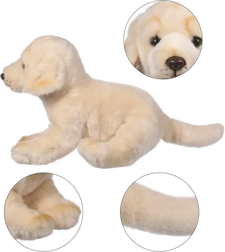 Vista 3 de Golden Retriever - Animal de peluche de perro de tamaño mediano de 15 pulgadas para niñas y niños, lindos peluches, juguetes de felpa suave