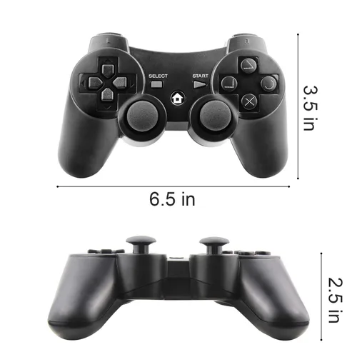 Vista 3 de Diswoe Controllers for PS-3, Wireless PS-3 Controller 2 Pack, Bluetooth Gamepad Joystick, Double Vibrating Controller for Play_station 3 with 2 USB