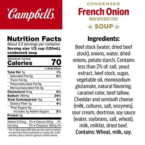 Vista 2 de Campbell's Sopa condensada de cebolla francesa, lata de 10.5 onzas