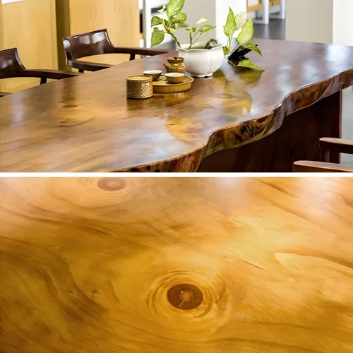 Vista 5 de LAKIQ Escritorio de madera maciza para oficina en casa, mesa rectangular para estación de trabajo, mesa rectangular rústica para sala de Mesa de 2