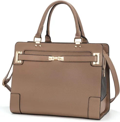Vista 11 de Bolso transportador de mascotas de moda para perros y gatos, bolso de cuero suave para perros pequeños, cachorros y gatos, aprobado por la aerolínea