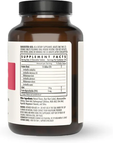 Vista 3 de The Wellness Company Probiótico para la salud dental – Limpieza del mal aliento, soporte para el microbioma bucal, dientes y encías frescos – 15 mil