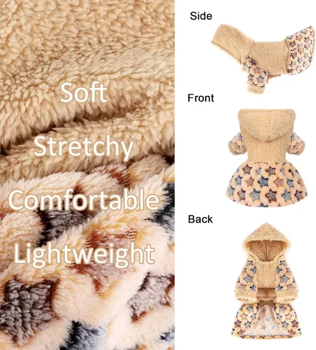 Vista 2 de Sudadera con capucha para perro, ropa de invierno para perros pequeños, niño, niña, ropa para mascotas, vestido para perros, abrigos para clima