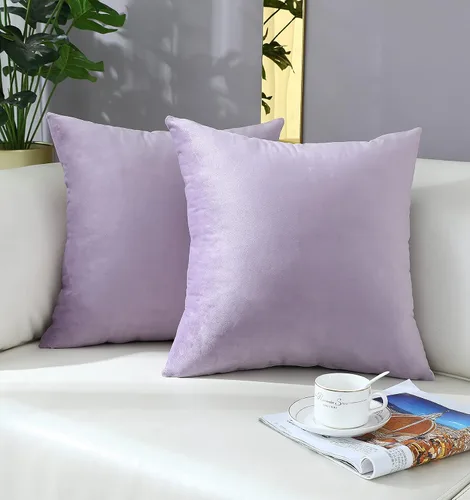 Vista 9 de mixeoo Comfy - Juego de 2 fundas de almohada decorativas de terciopelo grueso sólido y grueso, súper suaves, decoración del hogar para sofá, sala