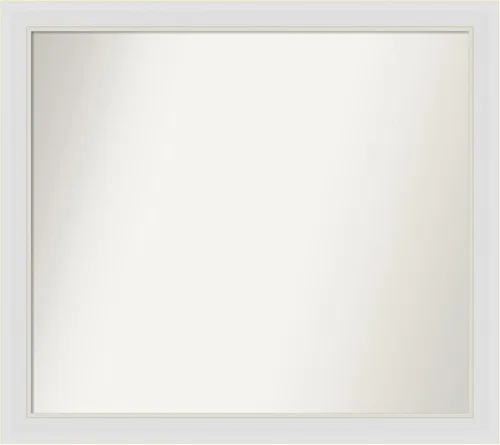 Vista 293 de Amanti Art Espejo de baño blanco para sobre el fregadero, 24 x 26 pulgadas, espejo rectangular blanco y blanco, marco de madera contemporáneo