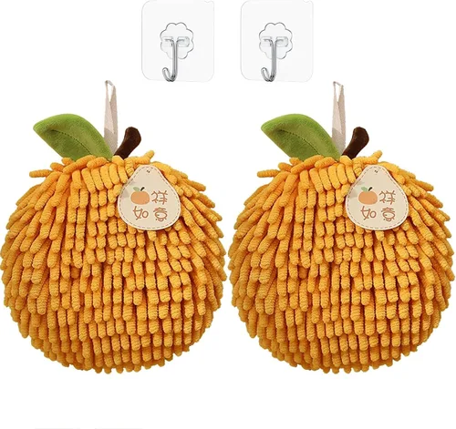 Vista 13 de Juego de 2 toallas de mano de felpilla mullidas para colgar, suaves, absorbentes, de secado rápido, para baño y cocina, toallas de mano suaves