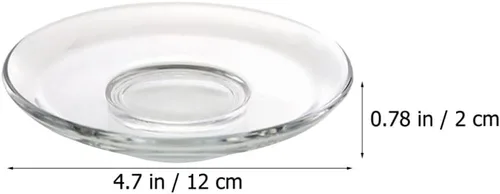 Vista 2 de Housoutil Plato de té de vidrio Platos de café Platillos de placa de vidrio transparente: 2 piezas de soporte de bolsa de té Decoración de mesa