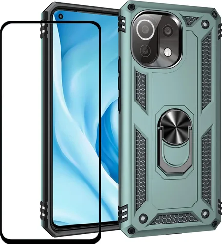 Vista 71 de Funda para Xiaomi POCO X3 NFC /X3 Pro con protector de pantalla, armadura de protección militar híbrida resistente a prueba de golpes, funda Negro