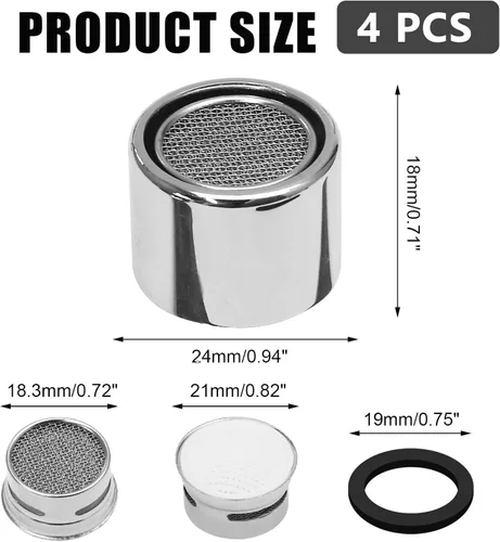 Vista 2 de Litoexpe Aireador de grifo de 15/16 pulgadas, 4 piezas, piezas de repuesto para aireador de fregadero de cocina, filtro de grifo de rosca hembra