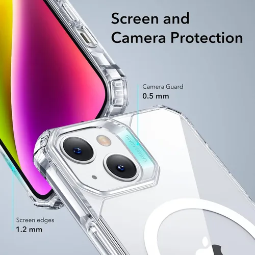 Vista 7 de ESR Funda para iPhone 14/13, compatible con MagSafe, protección de grado militar, esquinas que absorben los golpes, resistente a los arañazos, parte