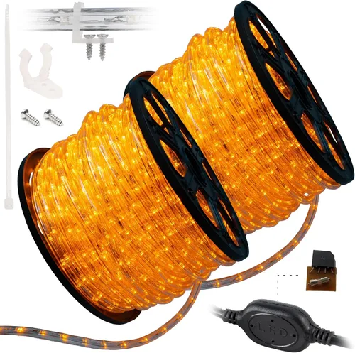 Vista 11 de Cuerda de luces LED de 10 pies, permanente, impermeable, conectable, flexible, con tubo de PVC transparente, certificado ETL, iluminación festiva