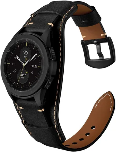 Vista 5 de Balerion Correa de reloj de piel auténtica, compatible con Samsung Galaxy Watch 654, Galaxy watch3 de 1.614 in, Galaxy Watch 1.654 in, Gear