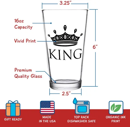 Vista 4 de King Queen, cristalería, multicolor/fantasía (King Beer Queen Wine)