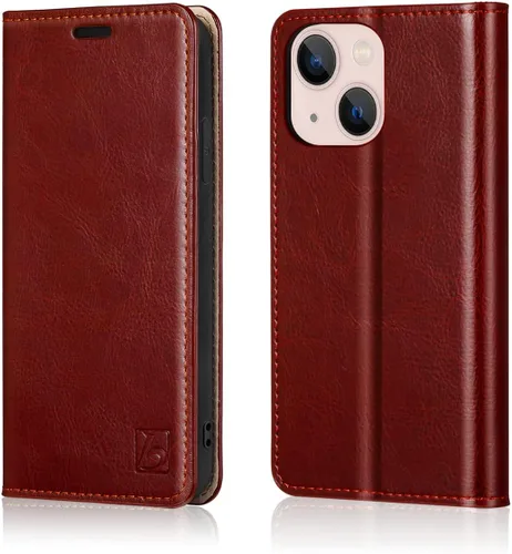 Vista 23 de Belemay Funda tipo cartera compatible con iPhone 8 Plus, de piel de vaca auténtica, funda tipo folio (funda interior de TPU suave), ranuras