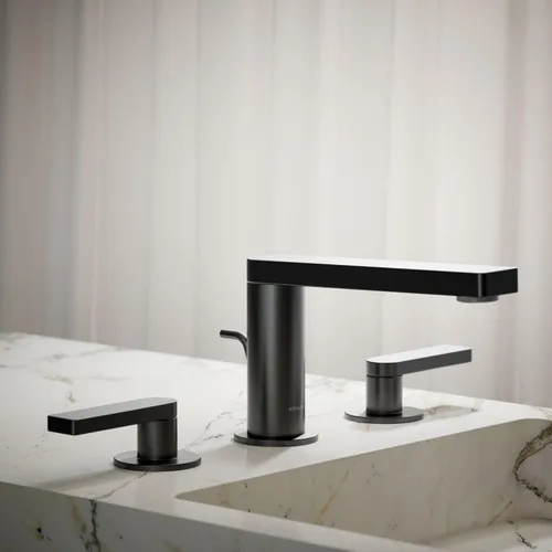 Vista 2 de Kohler 73060-4-BL Composed Grifo de lavabo de baño con manijas de palanca, 1.2 gpm, negro mate