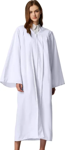 Vista 17 de MyGradDay Batas de coro unisex mate para iglesia, bautismo, oficiante, confirmación, vestido de graduación, bata de pastor y jueces Negro