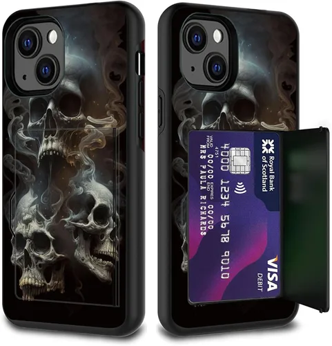 Vista 67 de Funda para tarjetas de crédito, doble capa híbrida a prueba de golpes, protección contra caídas con función atril para iPhone 17 de 6.3 pulgadas