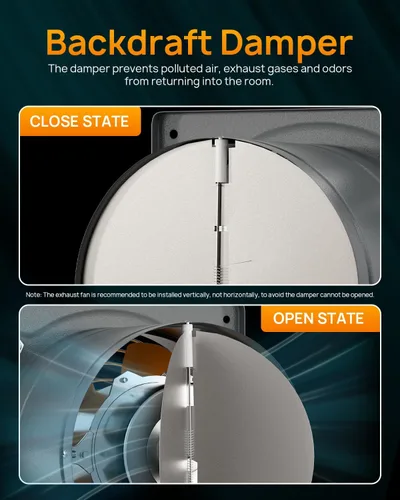 Vista 6 de HG Power Extractor de extractor, ventilador de cocina con interruptor, extractor de ventilación para ático, invernadero, sótano, cobertizo, Gris