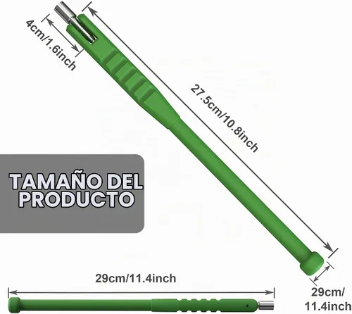 Vista 2 de BASIKER Herramienta extractora de vástago de válvula de neumático, sin arañazos, con herramienta de núcleo de válvula, verde, reemplazo perfecto