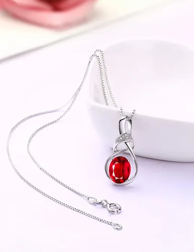 Vista 6 de HXZZ Fine Jewelry - Collar con colgante de plata de ley con topacio azul suizo, amatista, citrino, peridoto y ópalo, regalo para mujer, Gema