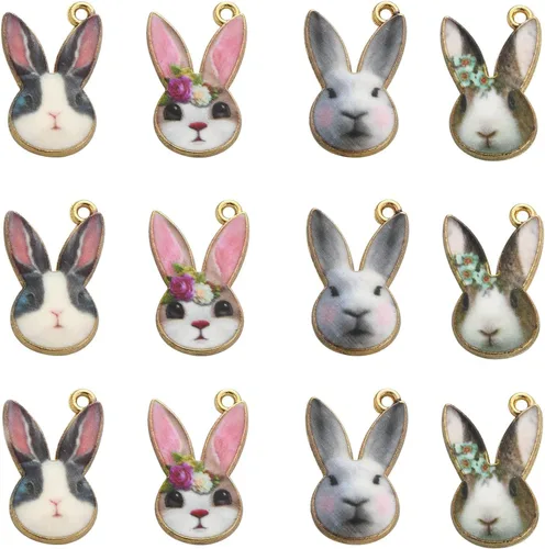 Vista 13 de KitBeads Enamel Animal Charm Alloy Cartoon Pendnats for Jewelry Making Bulk Bee 8Pcs