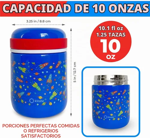 Vista 5 de Termo para comida caliente, tarro de boca ancha aislado de acero inoxidable para el almuerzo, recipiente de sopa para niños, preescolar, a prueba