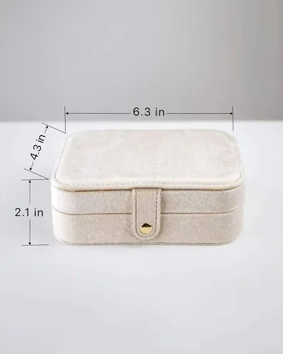 Vista 5 de Benevolence LA - Joyero de viaje Almacenamiento y organizador de joyas Joyero para mujer Organizador de anillos collares y aretes con espejo