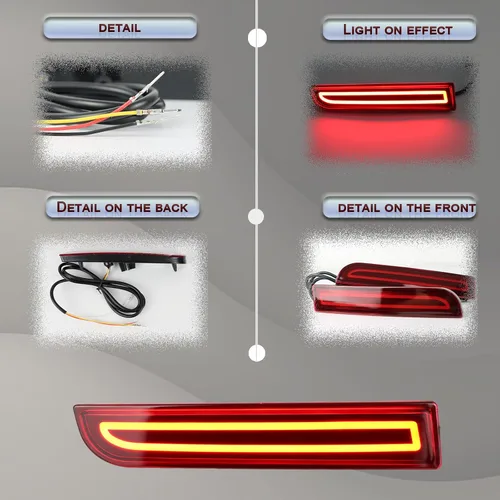 Vista 6 de Conjunto de luz antiniebla para parachoques trasero LED de lente roja, compatible con Mitsubishi Lancer 2008-2017/Evolution X 2008-2017/Outlander