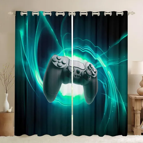 Vista 36 de Erosebridal Cortinas de baloncesto de béisbol, fútbol, rugby, tratamiento de ventanas para niños, niñas, adolescentes, con temática de deportes