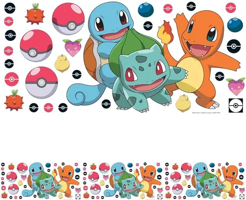 Vista 7 de RoomMates RMK5361GM Calcomanías de pared gigantes pegar y pelar Pokémon Squirtle, Charmander y Bulbasaur