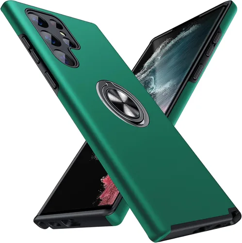 Vista 11 de JAME Funda para Samsung Galaxy S21 Ultra, Protector Delgado y Suave con Parachoques para Samsung S21 Ultra, con Soporte de Anillo Invisible y Atril
