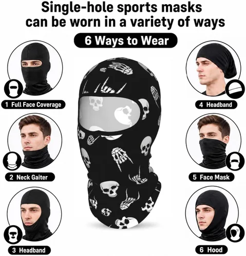 Vista 3 de Pasamontañas con capucha para hombres, mujeres, para protección solar, motocicleta, pesca color 1563