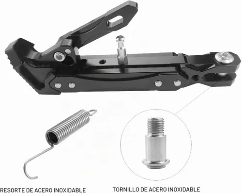 Vista 6 de Caballete universal para motocicleta con soporte lateral ajustable para pie, caballete de estacionamiento para motocicleta eléctrica, soporte