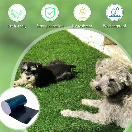 Vista 5 de Cinta autoadhesiva de césped artificial, cinta de costura para alfombra, cinta para conectar césped artificial (6 pulgadas x 16.4 pies (doble cara))