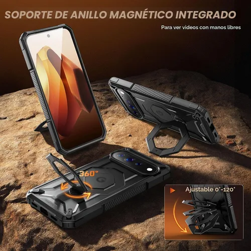 Vista 5 de TONGATE Funda para Pixel 10 Pro XL con soporte magnético giratorio de 360° Negro